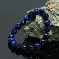 ราคา หินบลูไทเกอร์อาย พลอยตาเสือ แต่งสี ขนาด 10 มิล Blue Tiger Eye กำไลหินแท้ หินสี กำไล หิน หินสีน้ำเงิน by ออมทอง (15564399899)