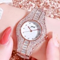 ราคา Gedi Diamond Steel Strap Womens Watch Light Luxury High Grade Alloy Watch Waterproof Quartz Womens Watch Wholesale (21141542155)