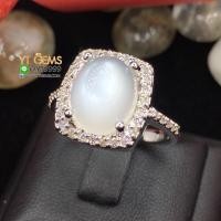 ราคา แหวนมุกดาหาร แหวนมูนสโตน แหวนเงินแท้ ชุบทองคำขาว พลอยมุกดาหารแท้ มูนสโตนแท้ YTG 7355 (13126301589)