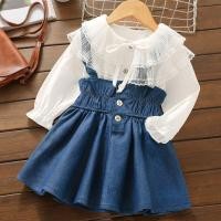 ราคา WANDER กระโปรงยีนส์ดญ ชุดเจ้าหญิงของเด็ก การออกแบบแฟชั่นเกาหลี ชุดเดรสเจ้าหญิงยีนส์เอี๊ยมสายเดี่ยวตาข่ายสำหรับเด็กผู้หญิง2419 (21263965501)
