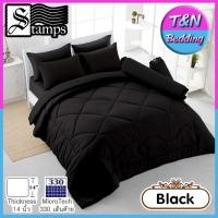 ราคา TeeBed Stamps ชุดผ้าปู ผ้านวม 3 5 5 6 ฟุต แสตมป์ สีดำล้วน All Black Stamps2567 (6846772019)