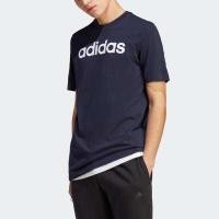 ราคา adidas ไลฟ์สไตล์ เสื้อยืดผ้าซิงเกิลเจอร์ซีย์ปักโลโก้แนวนอน Essentials ผู้ชาย สีน้ำเงิน IC9275 (22434055109)