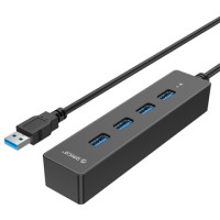ราคา Orico High Speed USB3.0 Hub 4 Ports Black (W8PH4-U3) (016110)
