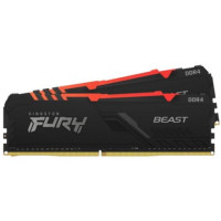 ราคา Kingston Fury Beast RGB 32GB DDR4 2666MHz CL16 DIMM Black (2x16GB) (KF426C16BB1AK2/32) (058529)