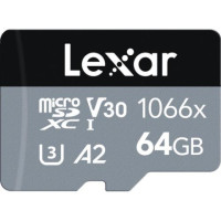 ราคา Lexar 64GB Professional 1066x UHS-I microSDXC Memory Card Silver Series (LMS1066064G-BNANG) (054967)