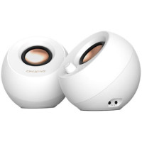 ราคา Creative Creative Pebble Pro Minimalist 2.0 USB-C Speakers/Bluetooth and RGB White (077070)