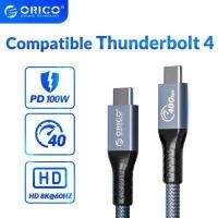 ราคา ORICO PD สาย USB สำหรับ Thunderbolt 4วิดีโอ8K 60Hz 40Gbps การถ่ายโอนข้อมูล100W สายไนล่อนชาร์จเร็ว2M สำหรับ Macbook Samsung (18308123323)