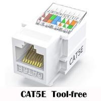 ราคา ซ็อกเก็ตเชื่อมต่อ RJ45ข้อมูลโมดูลหัวปลั๊กสายเครือข่าย UTP CAT5E แบบไม่มีแม่แรงสายเคเบิลอะแดปเตอร์ (18509704170)
