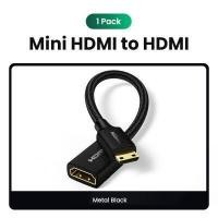 ราคา UGREEN Mini HDMI to HDMI Adapter Aluminum Shell 4K 60Hz for Raspberry Pi Zero 2 W W DSLR Camera Camcorder Graphics Card Laptop Projector Tablet Model 90593 (19266219021)