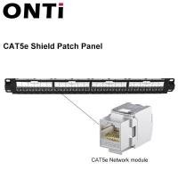 ราคา ONTI 24 Port Dust Proof Durable Shielded Patch Panel Compatible with CAT5e CAT6 CAT6A CAT7 CAT8 Moudle for Ethernet (19232276661)