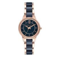 ราคา Anne Klein AK 3344NVRG Crystal Ceramic Bracelet Navy Blue Rose Gold นาฬิกาข้อมือผู้หญิง (18263559268)
