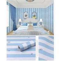 ราคา วอลเปเปอร์สติ๊กเกอร์ลายทางสีฟ้าดาว M031 (37)
