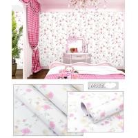 ราคา วอลเปเปอร์สติ๊กเกอร์ลายดอกพื้นขาว LF049 (50)