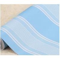 ราคา วอลเปเปอร์สติ๊กเกอร์ลายทางสีฟ้า M023 (76)