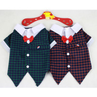 ราคา เสื้อผ้าสุนัข เสื้อน้องหมาน้องแมว ชุดสูท ชุดแต่งงานน้องหมาน้องแมว มี 2 สี เขียว แดง (4826)