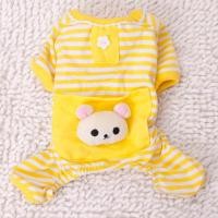 ราคา ชุดนอนน้องหมา ชุดน้องสุนัขแบบสี่ขา ลายริคุมะ ไซต์ XS-8 ( รอบตัว 30 cm) -เหลือง (3034)