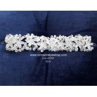 ราคา เครื่องประดับผม เครื่องประดับผมเจ้าสาว ประดับผมออกงาน เครื่องประดับผมดอกไม้สีขาวและคริสตัล เครื่องประดับผมวินเทจ Bridal Wedding Headwear Handmade Hair Accessories White Flower Headband Hairband Head W
