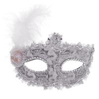ราคา หน้ากากแฟนซี สไตล์เวนิสประดับขนนก หน้ากากออกงาน ปาร์ตี้ การแสดง Party Mask with Feather Fancy Masquerade M240 หน้ากากปาร์ตี้สไตล์เวนิสประดับขนนก สีขาว หน้ากากออกงาน ปาร์ตี้ การแสดง Fancy Masquerade Ba