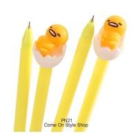 ราคา ปากกาเจ้าไข่ขี้เกียจ กุเดทามะ ปากกาหัวการ์ตูน มุ้งมิ้ง น่ารัก หมึกดำ 0.5 mm Gudetama Cute Gel Pen Cartoon Gift School Stationary Black Ink PN21 (1778)