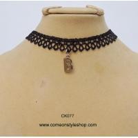 ราคา สร้อยคอโชคเกอร์ลายลูกไม้ จี้ตัวอักษร สร้อยคิดคอ Black Lace Choker Necklace with Alphabet Letter Trendy Choker สร้อยคอโชคเกอร์ห้อยจี้ตัวอักษร B สร้อยคอเกาหลี สร้อยติดคอ Letter Alphabet Choker Necklace 