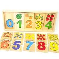 ราคา ของเล่นเสริมพัฒนาการ ของเล่นไม้ จับคู่ภาพกับตัวเลข (235)