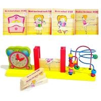 ราคา 3 in 1 นาฬิกา เเท่งจิ๊กซอว์ไม้ ขดลวดลูกปัดฝึกสมาธิ (684)