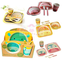 ราคา ชุดจาน ชาม ช้อน แก้ว จากเยื่อไผ่ BPA Free ปลอดภัย 100% (725)