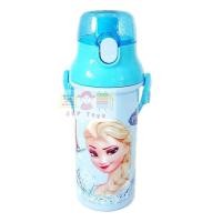 ราคา กระติกน้ำเด็ก มีสายสะพายแบบยกดื่ม + ใส่หลอดดูดได้ ลาย โฟรเซน ฟ้า (866)