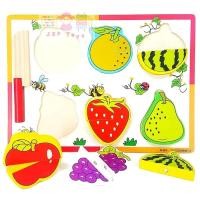 ราคา กระดานจับคู่ หั่นผลไม้ 6 ชนิด 12 ชิ้น (เเม่เหล็ก) (921)