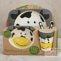 ราคา ชุดจาน ชาม ช้อน แก้ว จากเยื่อไผ่ BPA Free ปลอดภัย100% (930)