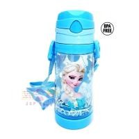 ราคา กระติกน้ำมีหลอดดูด พร้อมสายสะพาย ลายเอลซ่า สีฟ้า (ทรงสูง ไม่เก็บอุณภูมิ) (955)