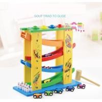 ราคา 2 in 1 รถรางไม้สไลเดอร์ + ทุบ 4 ช่อง (1007)