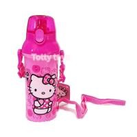 ราคา กระติกน้ำเด็ก มีสายสะพายแบบยกดื่ม + ใส่หลอดดูดได้ ลายคิตตี้ ชมพู (1058)