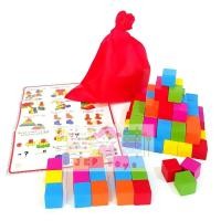 ราคา เเพค 6 กล่อง บล็อคไม้ลูกบาศก์ 100 ชิ้น สอบสาธิต มีโจทย์มาในชุด (1196)