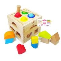 ราคา ขายส่ง 6 ชิ้น ของเล่นไม้ หยอดบล็อค ค้อนทุบ 9 รูปทรง (1213)