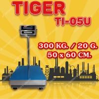 ราคา ตาชั่งดิจิตอล เครื่องชั่งดิจิตอล เครื่องชั่งตั้งพื้น 300kg ความละเอียด 20g ยี่ห้อ Tiger รุ่น TI–05U แท่นชั่งขนาดฐาน 50x 60cm มีช่อง USB สำหรับการบันทึกข้อมูลได้ (3022)
