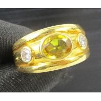 ราคา แหวน บุษราคัม ฝังเพชร 2 เม็ด 0.20 กะรัต งานทอง90 หลุดจำนำ นน. 8.14 g (022809)