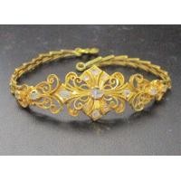 ราคา สร้อยข้อมือ เพชรซีก ฉลุลาย ครึ่งหน้า ทอง90 งานเก่า หลุดจำนำ สวยมาก นน. 9.71 g (048508)