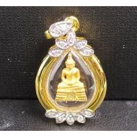 ราคา พระหลวงพ่อโสธร เนื้อทองคำ กรอบทอง ฝังเพชร 12 เม็ด 0.15 กะรัต นน. 7.27 g (049071)