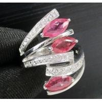 ราคา แหวน ทับทิม มาคีย์ 3 เม็ด ไขว้ ฝังเพชร 30/0.30 ct. ทอง18K งานสวยมาก นน. 9.17 g (026666)