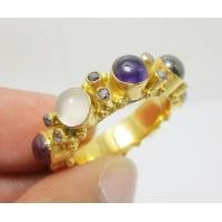 ราคา แหวน พิรอด นพเก้า ฝังเพชรซีก ทอง90 งานโบราณ สวยมาก Size 54.5 นน. 7.35 g (035241)