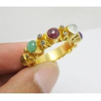 ราคา แหวน พิรอด นพเก้า ฝังเพชรซีก ทอง90 งานโบราณ สวยมาก Size 56 นน. 7.40 g (035249)