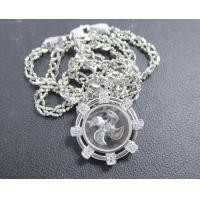 ราคา สร้อยคอ ทองอิตาลี18Kขาว + จี้ กังหัน ฝังเพชร 9/0.05 ct ทอง18Kขาว นน. 9.10 g (050690)