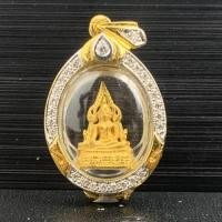ราคา พระพุทธชินราช เนื้อทองคำ กรอบทอง ฝังเพชร 26 เม็ด 026 กะรัต นน. 4.98 g (053562)