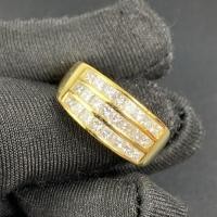 ราคา แหวน เพชรแถว Princess 24 เม็ด 1.44 กะรัต ทอง18K นน. 6.60 g (053737)