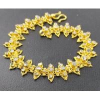 ราคา สร้อยข้อมือ เพชรซีก ทรงมาคีย์ ฉลุลาย ทอง90 งานเก่า นน. 19.48 g (045532)