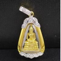 ราคา พระหลวงพ่อโสธร เนื้อทองคำ กรอบทอง ฝังเพชร 17 เม็ด 0.17 กะรัต นน. 7.32 g (054495)