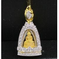 ราคา พระหลวงพ่อโสธร เนื้อทองคำ กรอบทอง ฝังเพชร 29 เม็ด 0.27 กะรัต นน. 3.94 g (054541)