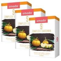 ราคา amado S COMPLEX GARCINIA อมาโด้ เอส คอมเพล็กซ์ การ์ซีเนีย กล่องส้ม รุ่นใหม่ ดีกว่าเดิม Amado S จำนวน 3 กล่อง (601)