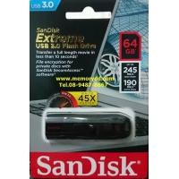 ราคา Flashrive Sandisk Extreme 64GB USB3.0 (Read 245MB/Write 190MB)(SDCZ80_064G_G46)